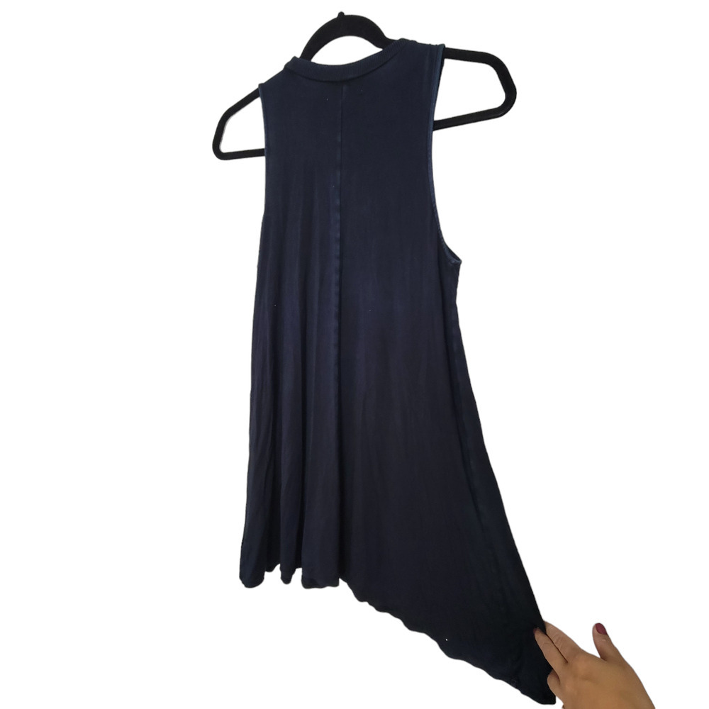 American Eagle Sleeveless Keyhole Weathered Navy Flow Tunic Dress Women Sz Small - Picture 4 of 9